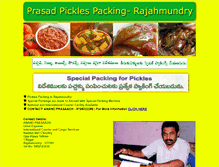 Tablet Screenshot of prasadpicklespacking.rajahmundrycity.com